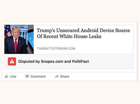 La prima delle notizie false segnalate da Facebook