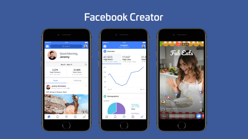 Ecco Facebook Creator, l’App creativa dedicata agli influencer