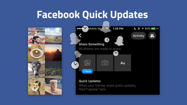 Facebook testa i Quick Updates in stile Snapchat