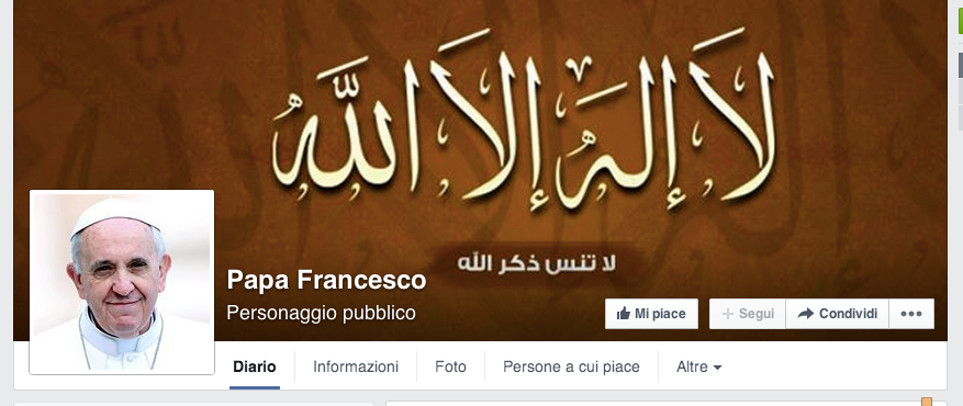 Attaccata la pagina Facebook di Papa Francesco