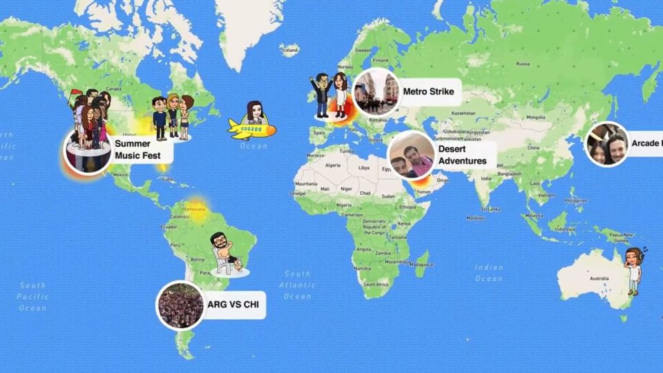 Snapchat lancia Snap Map, la mappa social per localizzare gli amici